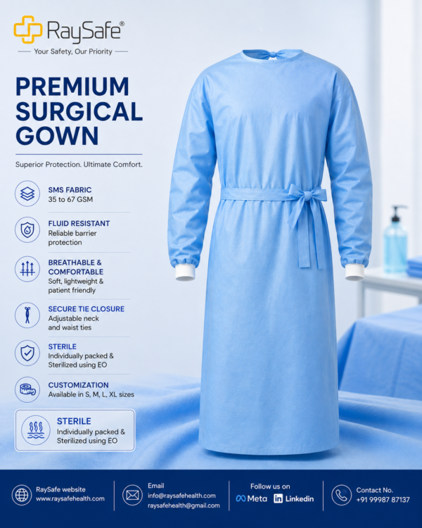 RaySafe Premium and Full Surgical Gowns for sterile surgical procedures